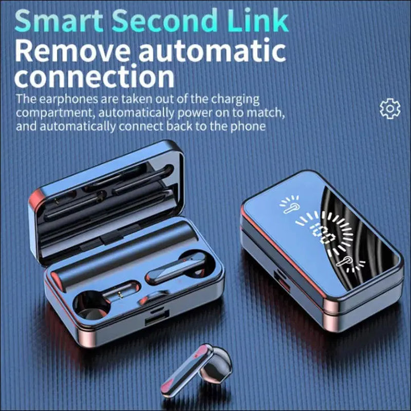 Ankriyul Mirror Earphone Compartment Earphones Earphones Bluetooth Wireless Earphones High-Fidelity Stereo Sports Gaming Bluetooth Earphones