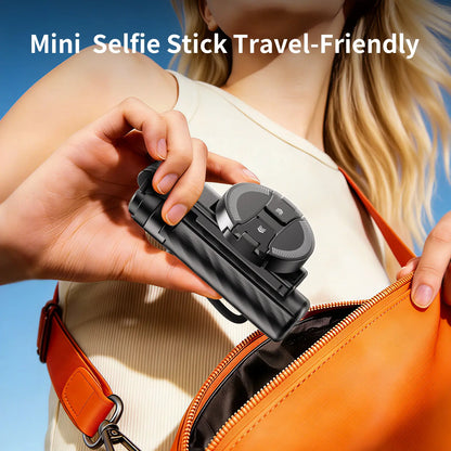 4-In-1 Mini Selfie Stick Tripod , Extendable Magnetic Grip Phone Tripod with Detachable Remote Pocket Size, Phone Magnetic Grip Vlog Livestreaming Photography, Support Remote Bluetooth Remote Control