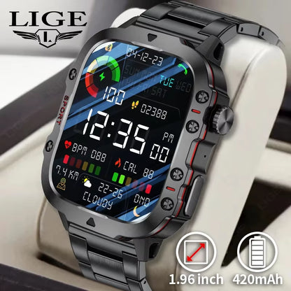 2026 Rugged Military Smart Watch Men Outdoor Watches Lp68 Waterproof 2.01" Al Voice Bluetooth Call Smartwatch for Android Los