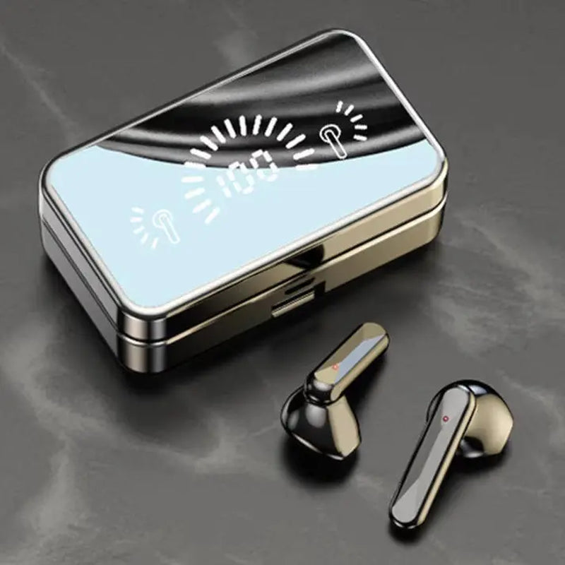 Ankriyul Mirror Earphone Compartment Earphones Earphones Bluetooth Wireless Earphones High-Fidelity Stereo Sports Gaming Bluetooth Earphones