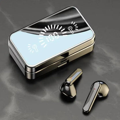 Ankriyul Mirror Earphone Compartment Earphones Earphones Bluetooth Wireless Earphones High-Fidelity Stereo Sports Gaming Bluetooth Earphones